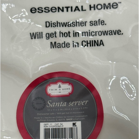 Essential Home Christmas Holiday Chip and Dip Santa Face Ceramic Plate - Picture 8 of 16